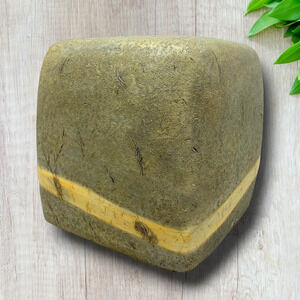 Vintage Y2K Wamsutta "Bedrock" Tissue Box Cover Resin Square Natural Fossil